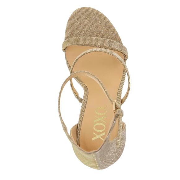 XOXO Women's Bridgette Sparkly Strappy Heel Sandals Rose Gold Size 8 - Picture 5 of 6